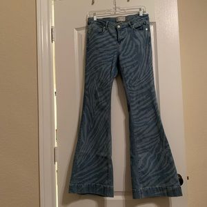 Free People Zebra Flare Jeans